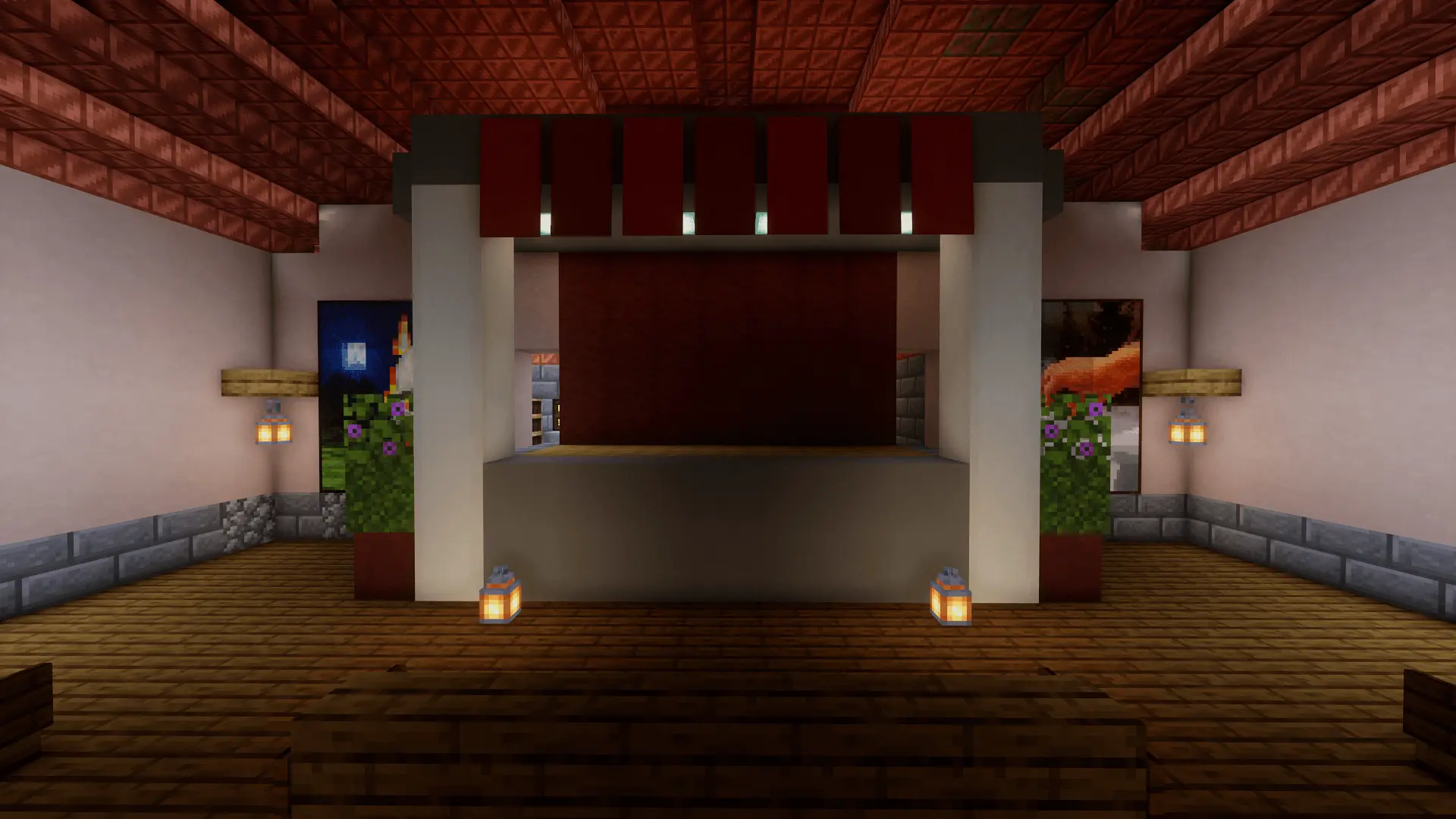 The stage has a staircase on either side