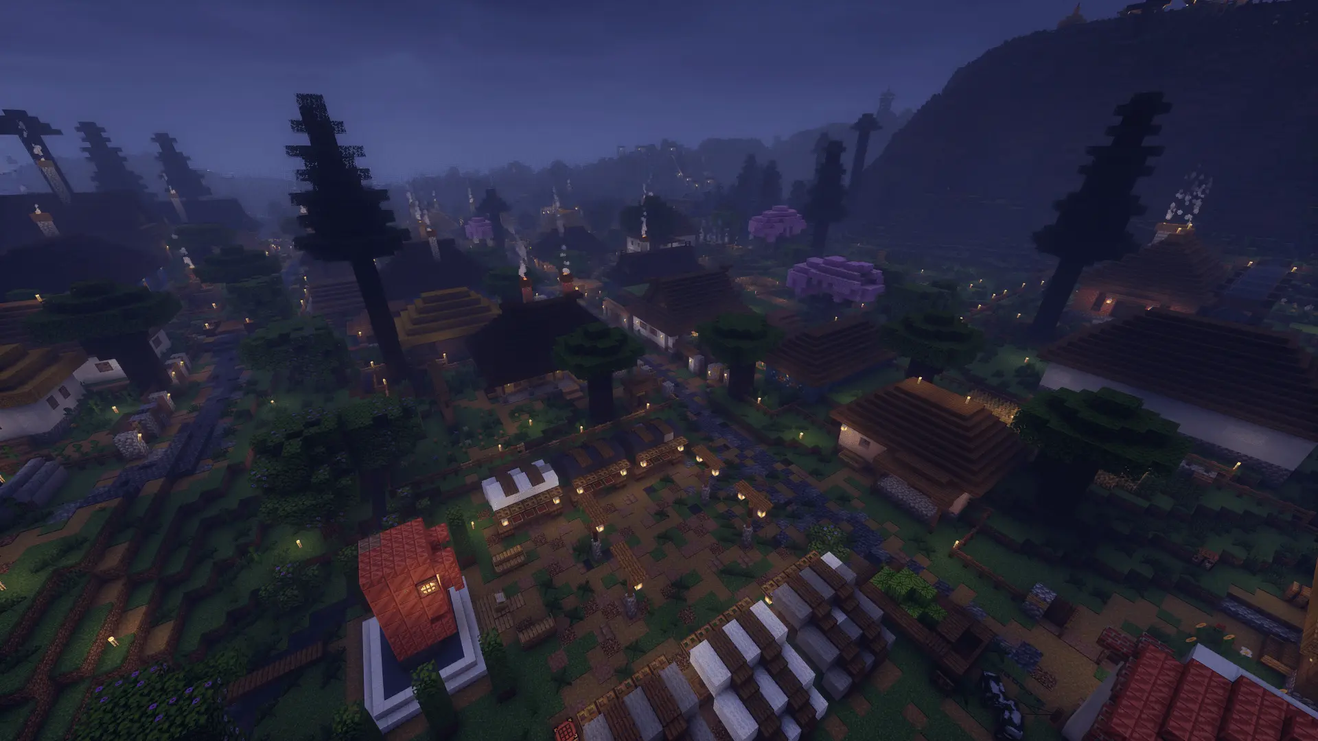 Novoselytsia and its market square at night